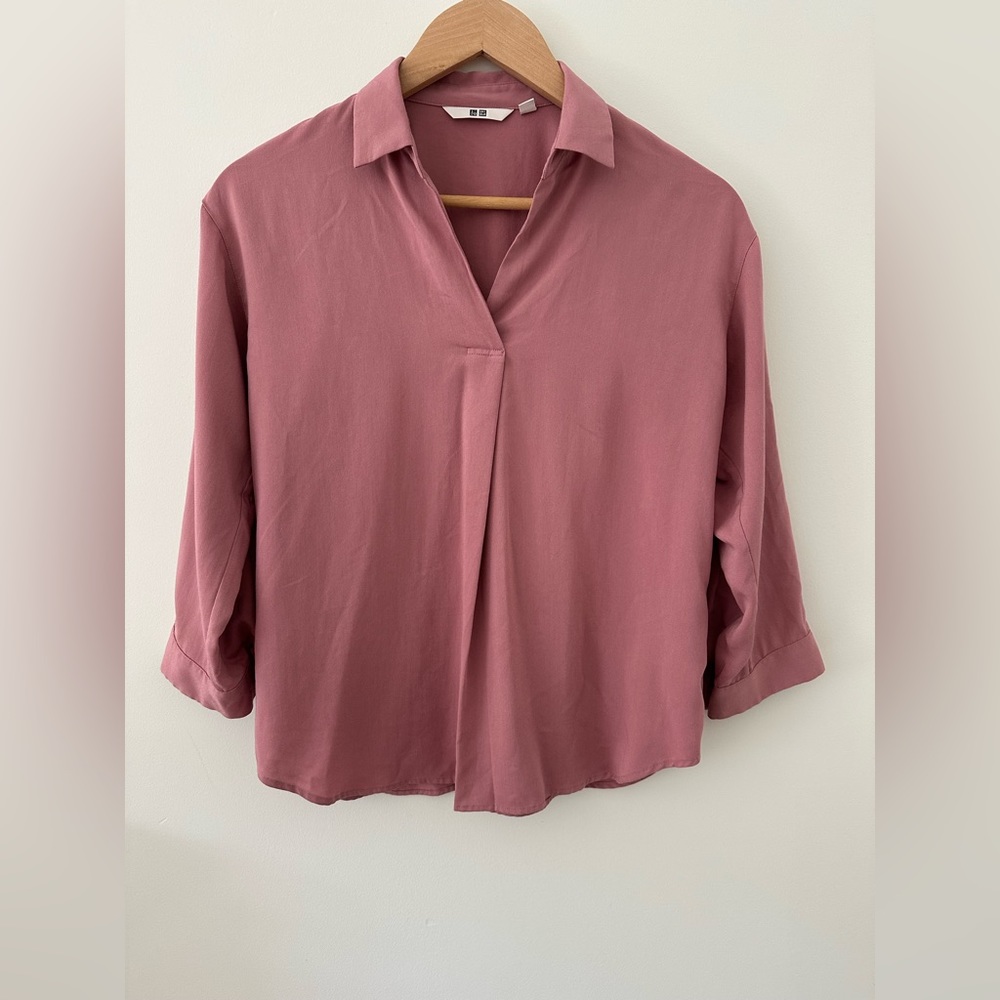 UNIQLO Rayon Open Collar Shirt